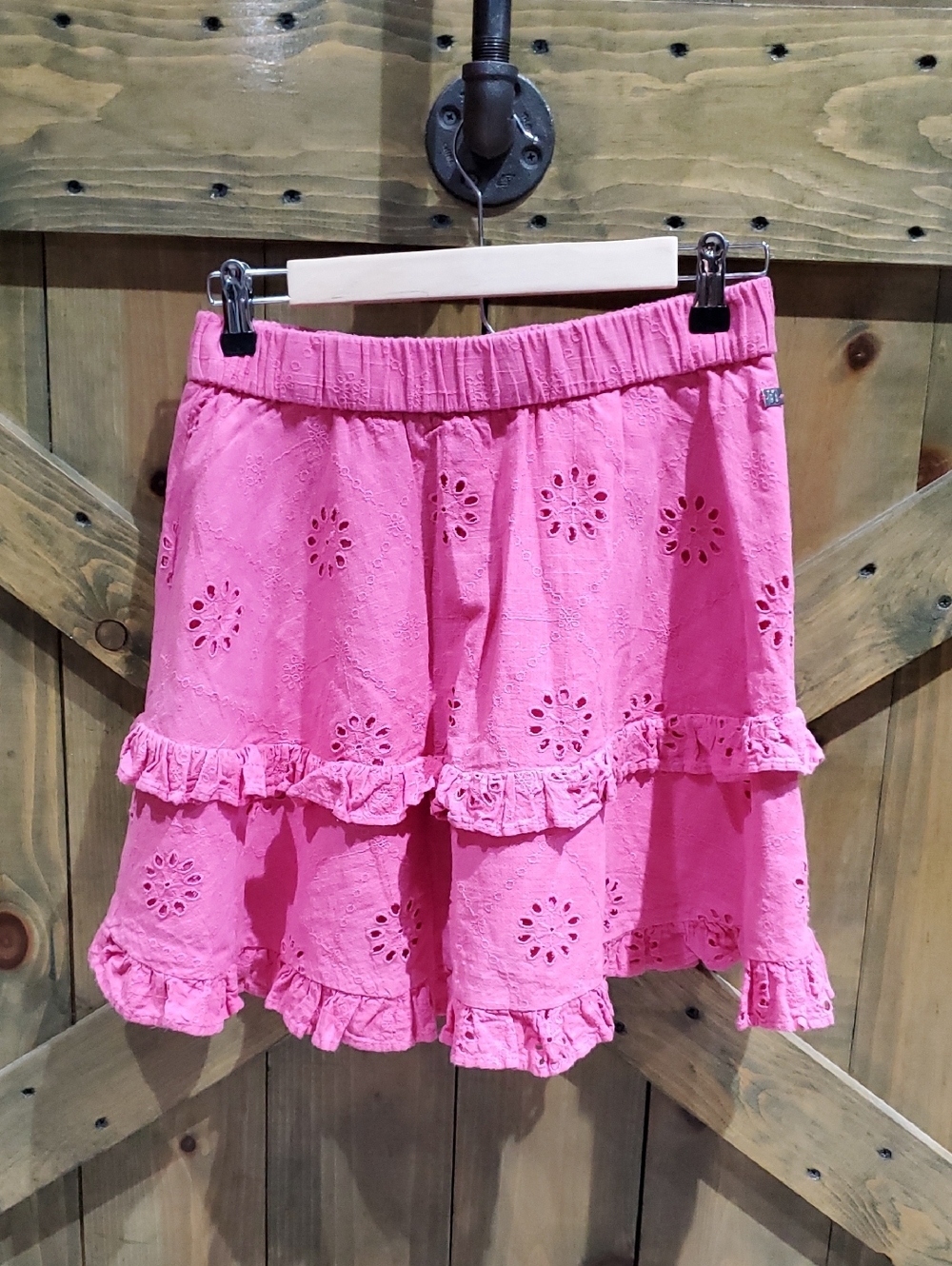 Mini Pink Eyelet Ruffle Skater Skirt Girlie Barbie Candy Beach Classroom Party